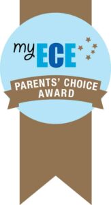 Parent's choice award ribbon and badge