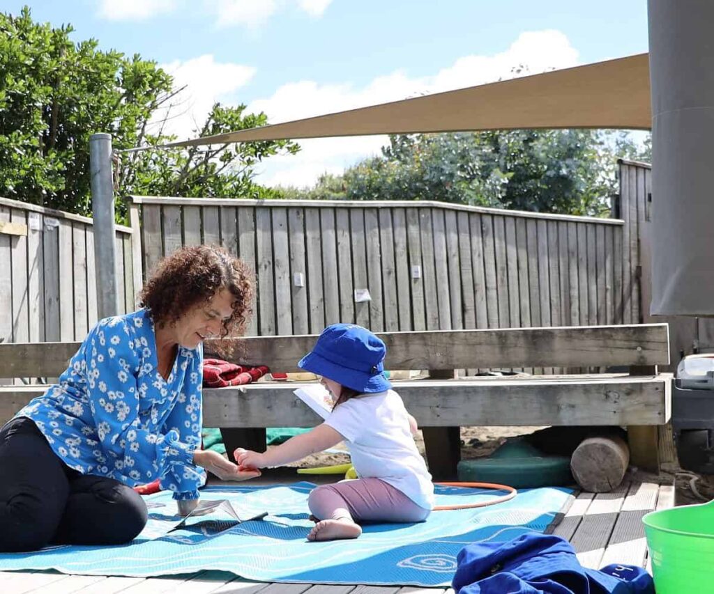 Dr Sarah Alexander visiting an early childhood centre